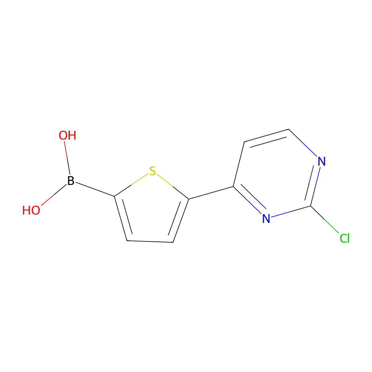 (5-(2-Chloropyrimidin-4-yl)thiophen-2-yl)boronic acid molecular structure, CAS 2225176-24-7