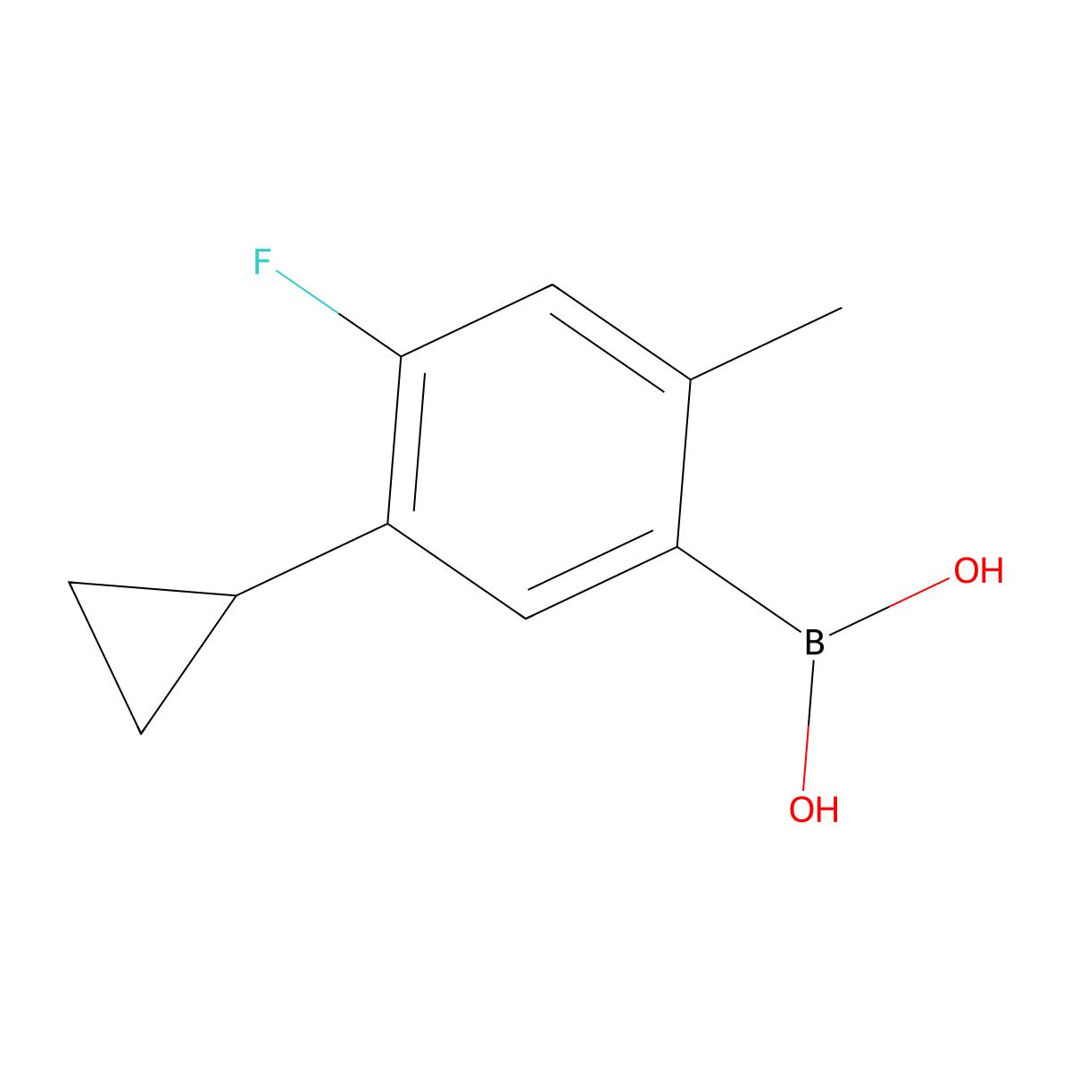 (5-Cyclopropyl-4-fluoro-2-methylphenyl)boronic acid molecular structure, CAS 2225176-31-6