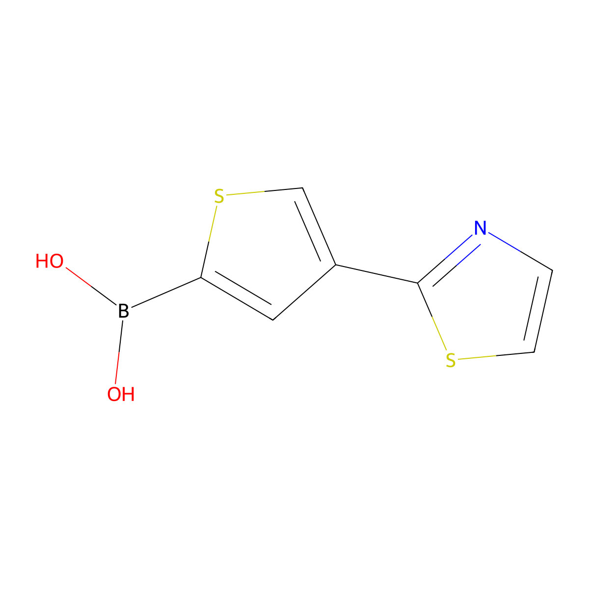 (4-(Thiazol-2-yl)thiophen-2-yl)boronic acid molecular structure, CAS 2225176-32-7