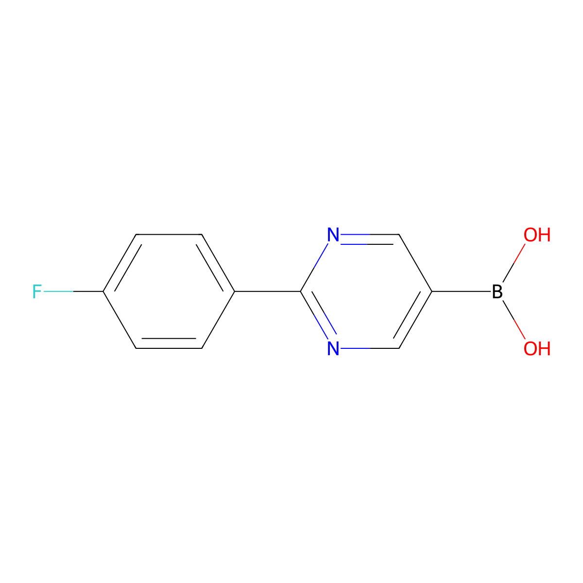 2-(4-Fluorophenyl)pyrimidine-5-boronic acid molecular structure, CAS 2225176-38-3