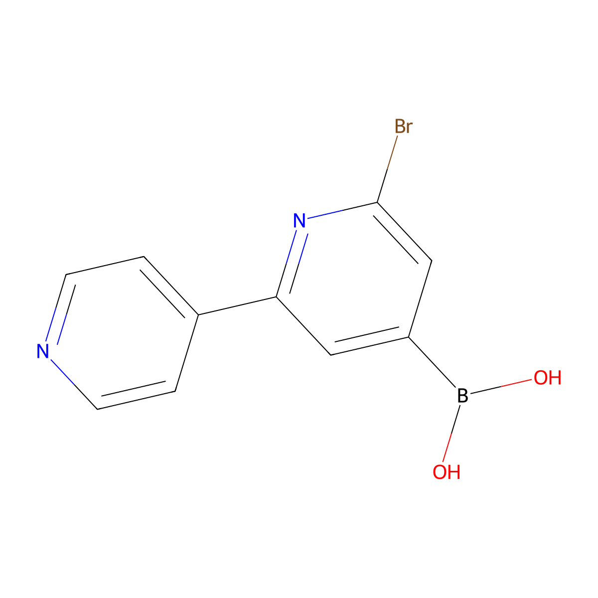 (6-Bromo-[2,4'-bipyridin]-4-yl)boronic acid molecular structure, CAS 2225176-40-7