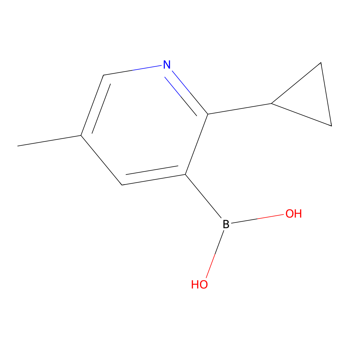 (2-Cyclopropyl-5-methylpyridin-3-yl)boronic acid molecular structure, CAS 2225176-45-2