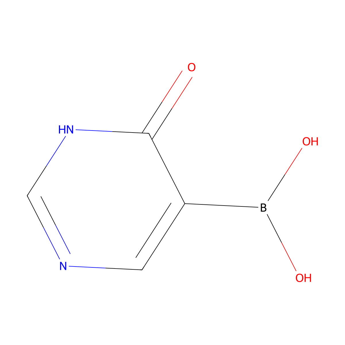 (4-Hydroxypyrimidin-5-yl)boronic acid molecular structure, CAS 2225176-51-0
