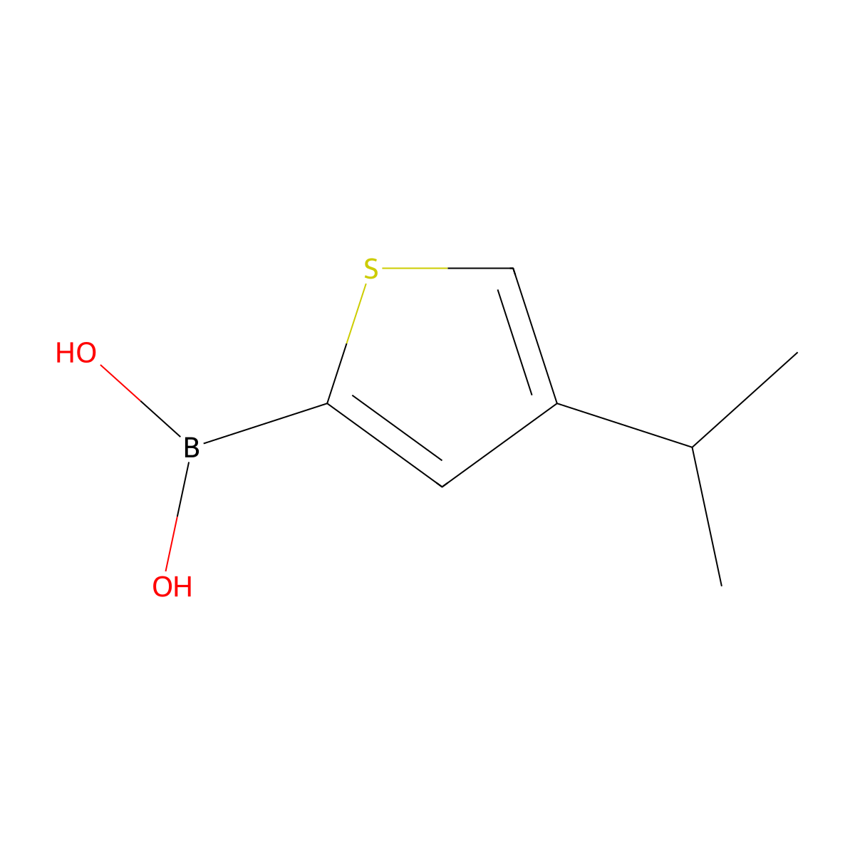 (4-Isopropylthiophen-2-yl)boronic acid molecular structure, CAS 2225176-52-1
