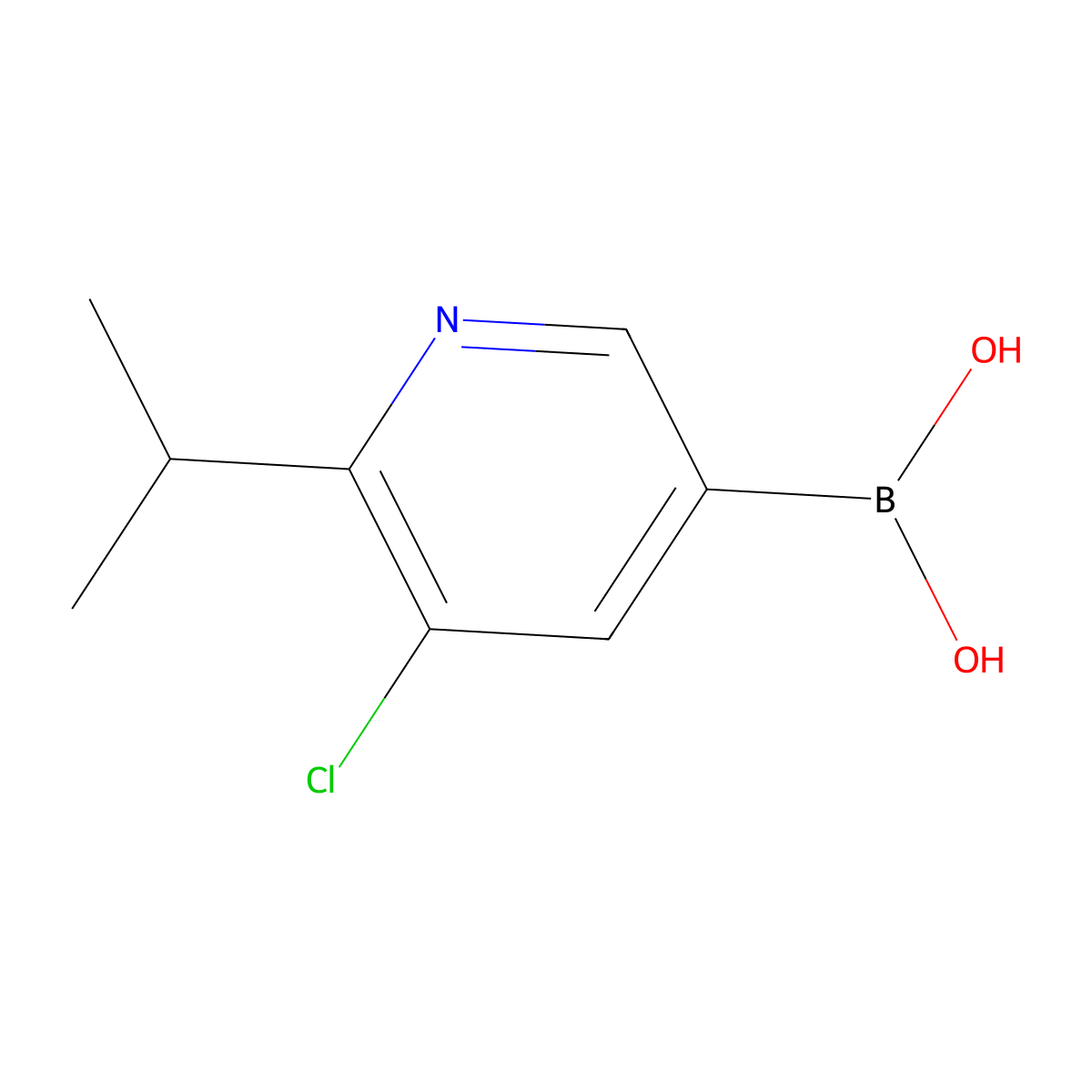 5-Chloro-6-(iso-propyl)pyridine-3-boronic acid molecular structure, CAS 2225176-53-2