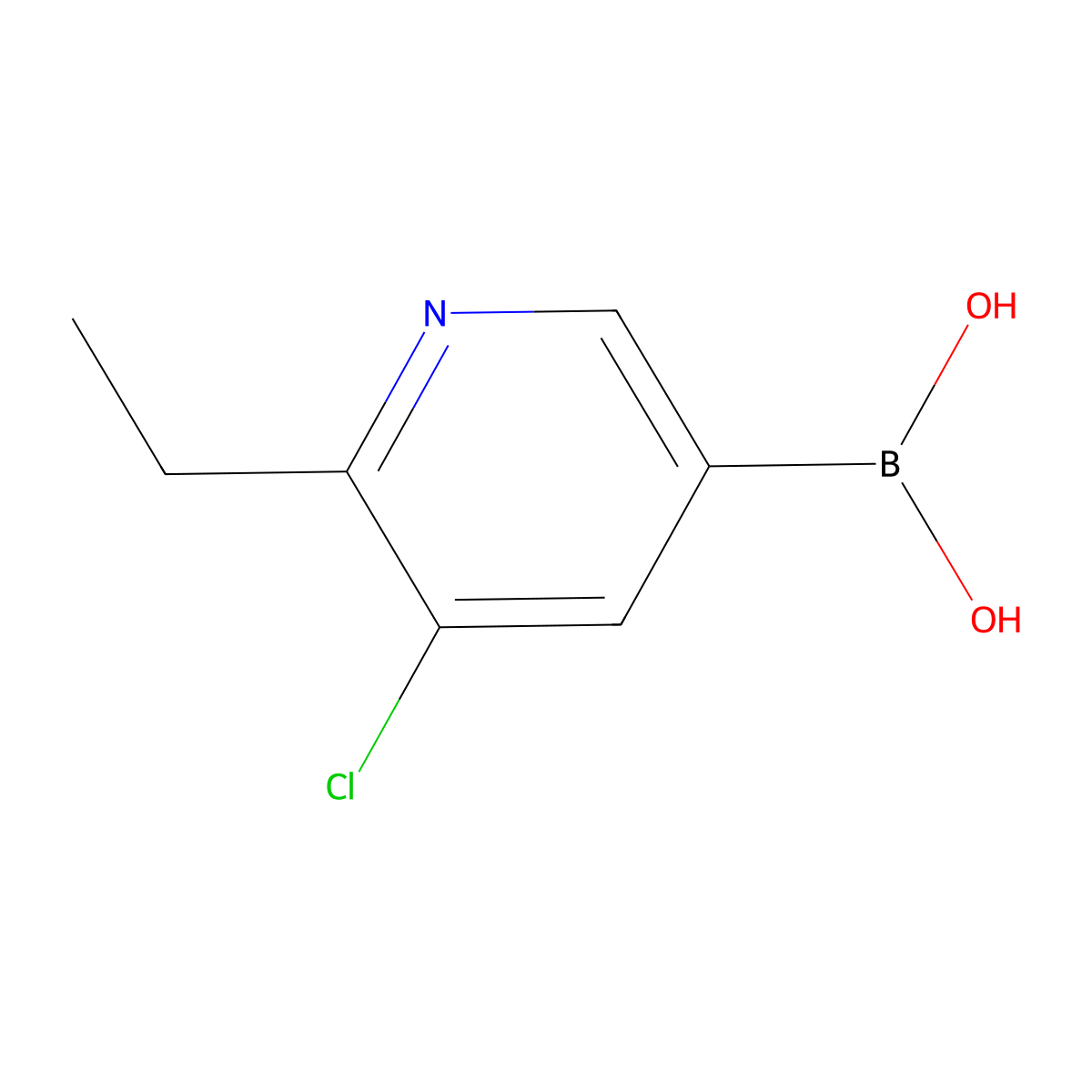5-Chloro-6-ethylpyridine-3-boronic acid molecular structure, CAS 2225176-62-3