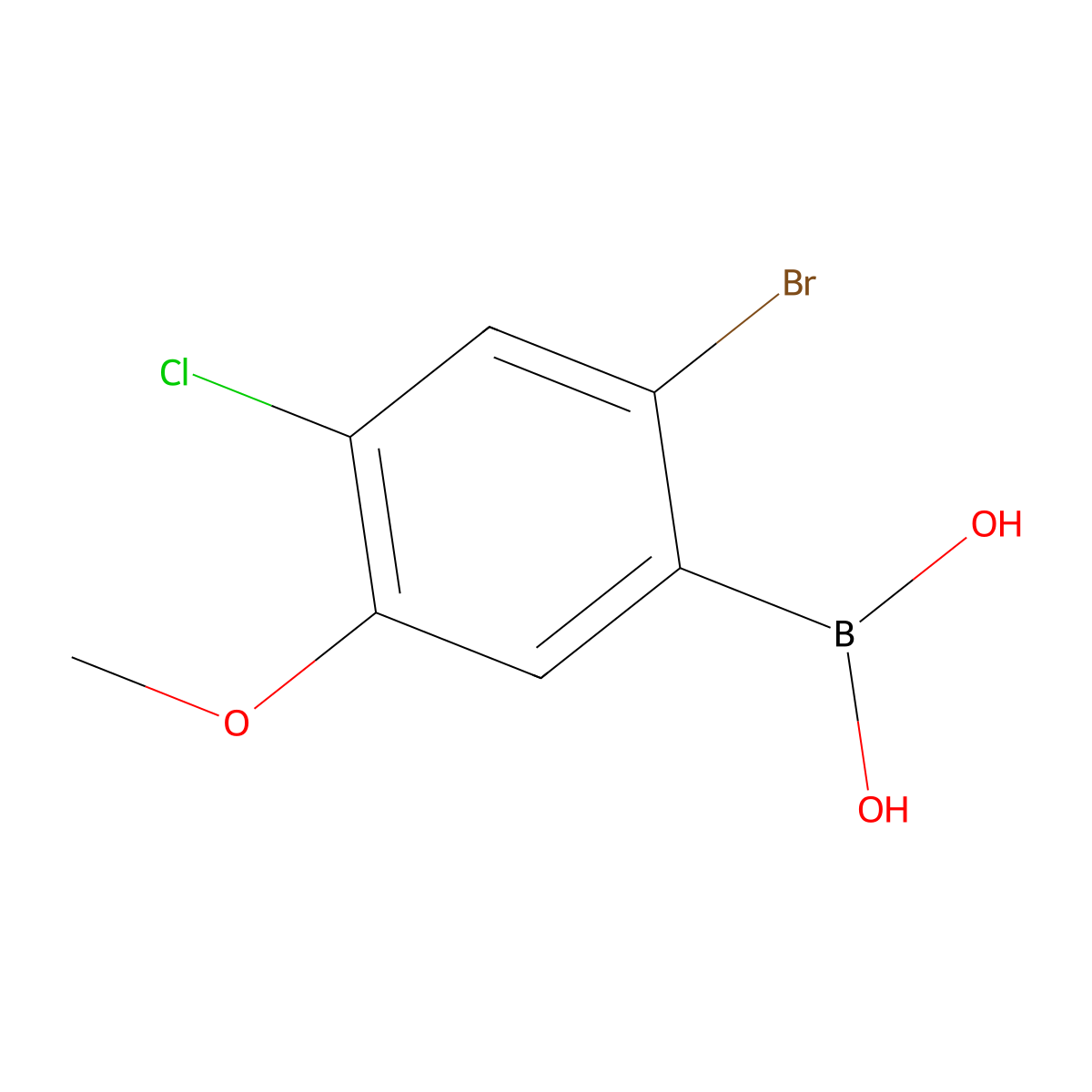 (2-Bromo-4-chloro-5-methoxyphenyl)boronic acid molecular structure, CAS 2225176-63-4