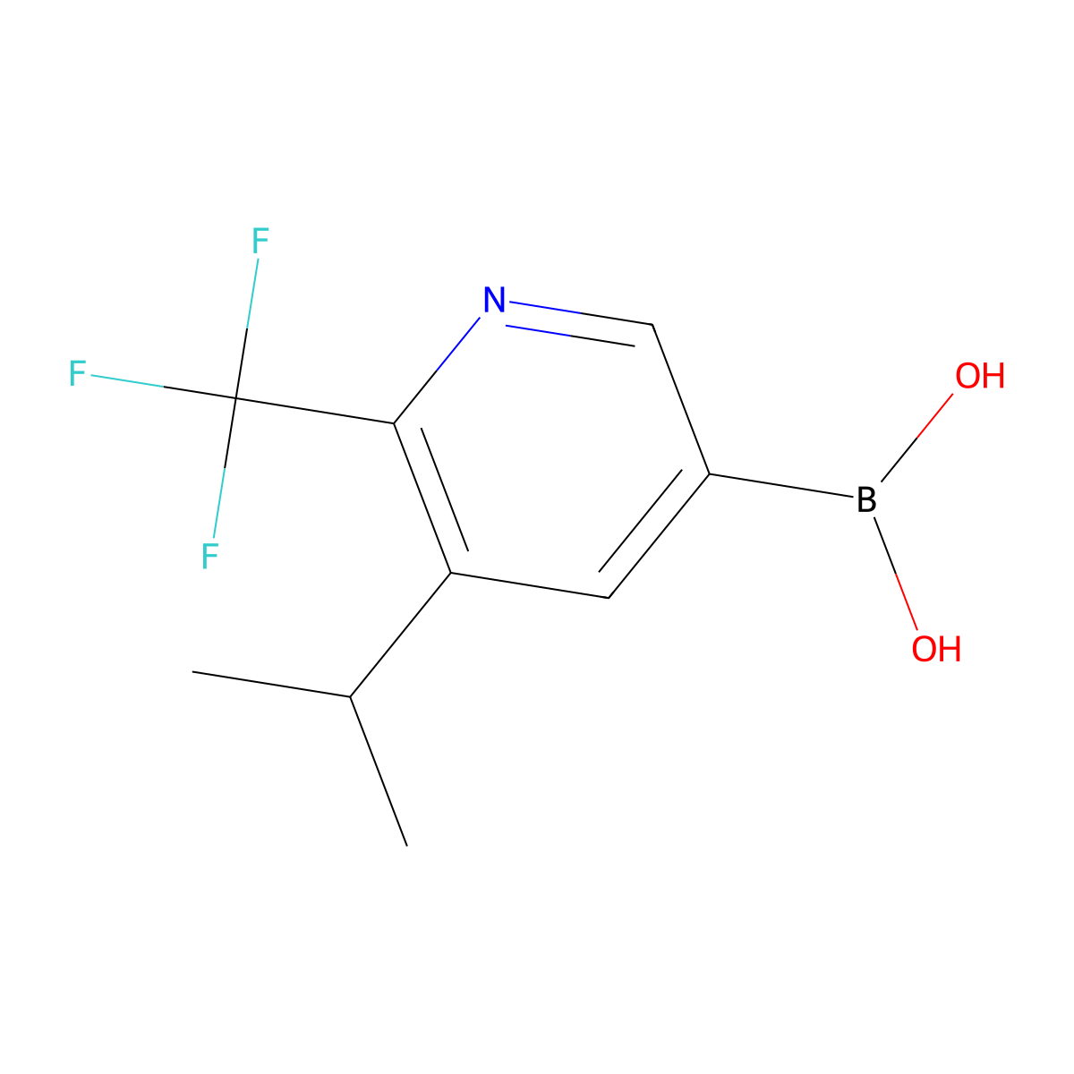 (5-Isopropyl-6-(trifluoromethyl)pyridin-3-yl)boronic acid molecular structure, CAS 2225176-68-9