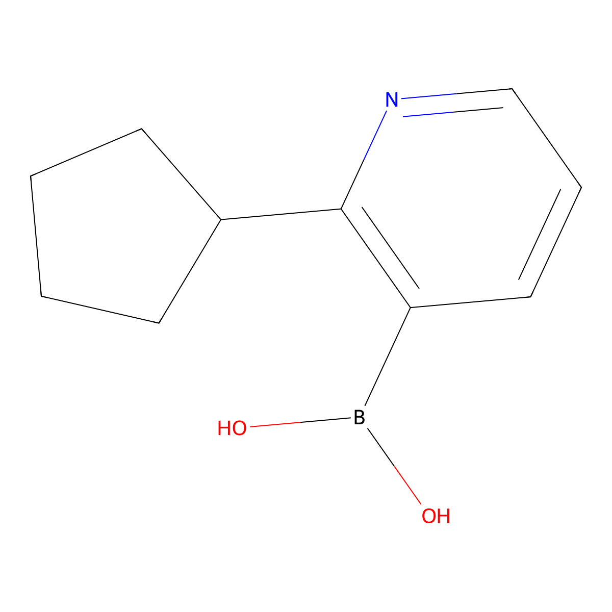 2-(Cyclopentyl)pyridine-3-boronic acid molecular structure, CAS 2225176-69-0