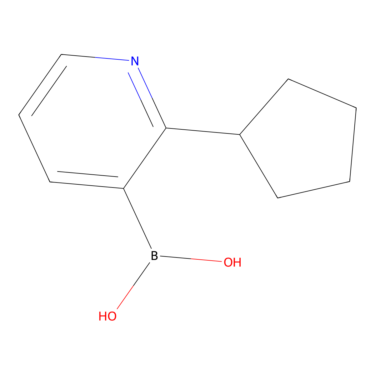 2-(Cyclopentyl)pyridine-3-boronic acid molecular structure, CAS 2225176-69-0