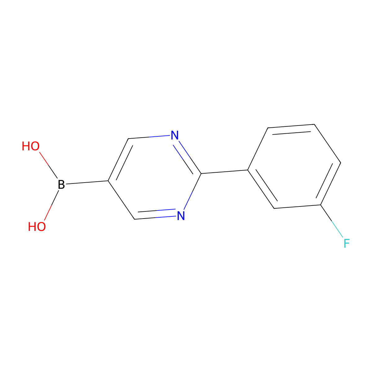 2-(3-Fluorophenyl)pyrimidine-5-boronic acid molecular structure, CAS 2225176-72-5