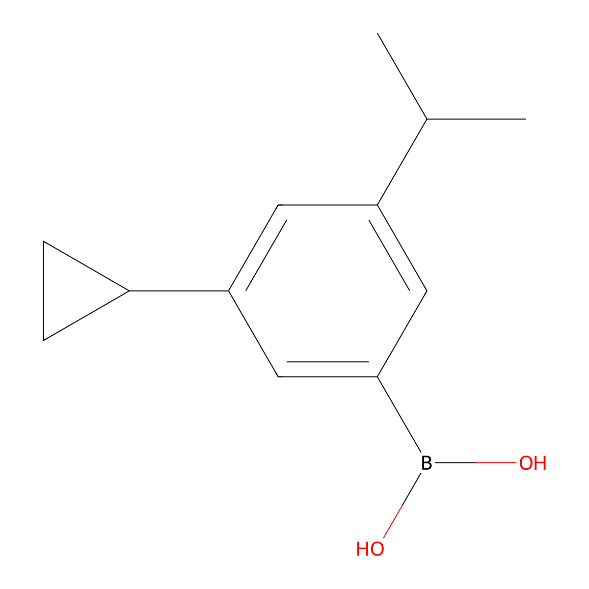 (3-Cyclopropyl-5-isopropylphenyl)boronic acid molecular structure, CAS 2225176-74-7