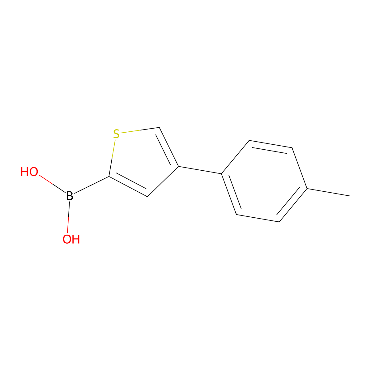 (4-(p-Tolyl)thiophen-2-yl)boronic acid molecular structure, CAS 2225176-75-8