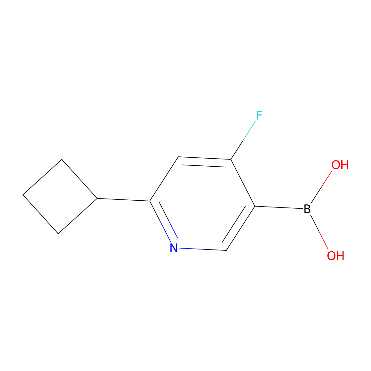(6-Cyclobutyl-4-fluoropyridin-3-yl)boronic acid molecular structure, CAS 2225176-78-1