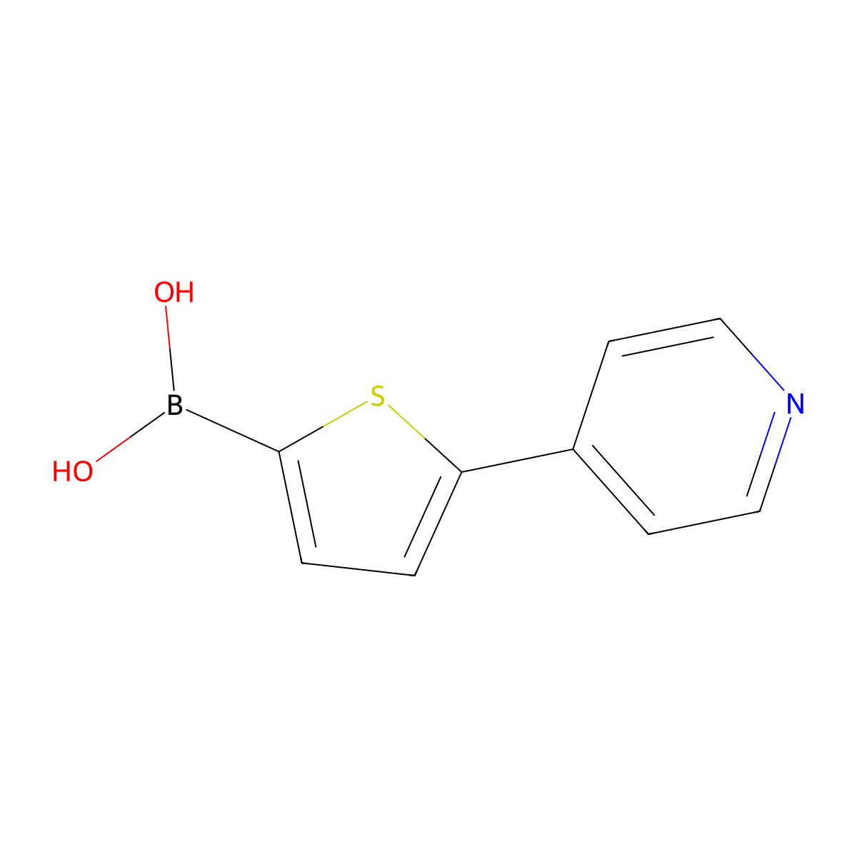 (5-(Pyridin-4-yl)thiophen-2-yl)boronic acid molecular structure, CAS 2225176-80-5