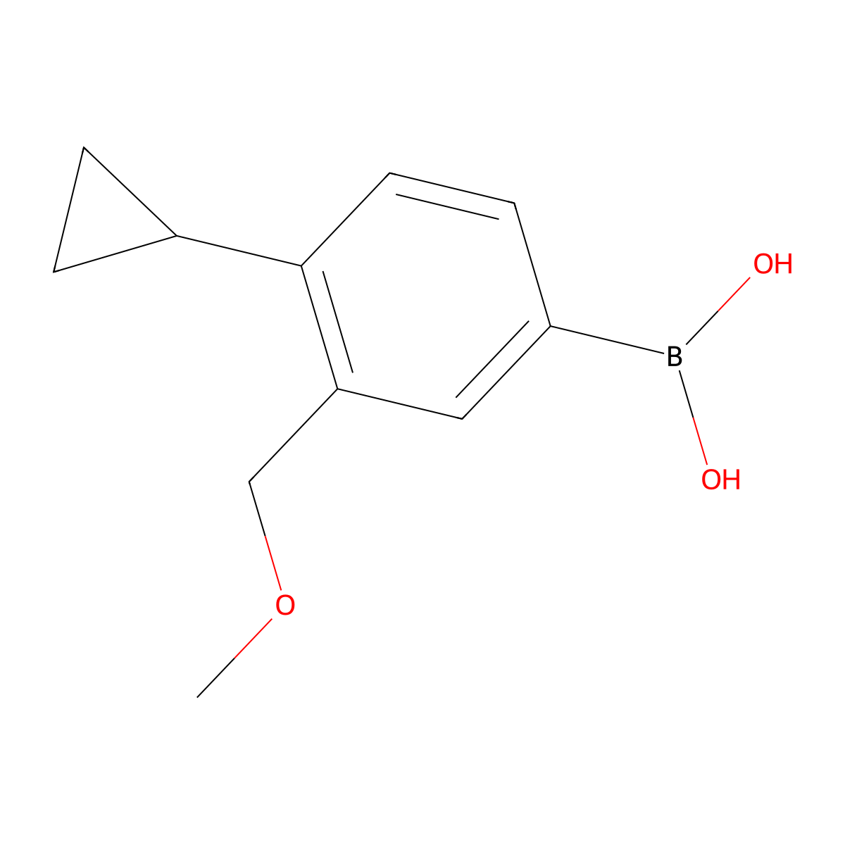 (4-Cyclopropyl-3-(methoxymethyl)phenyl)boronic acid molecular structure, CAS 2225176-81-6