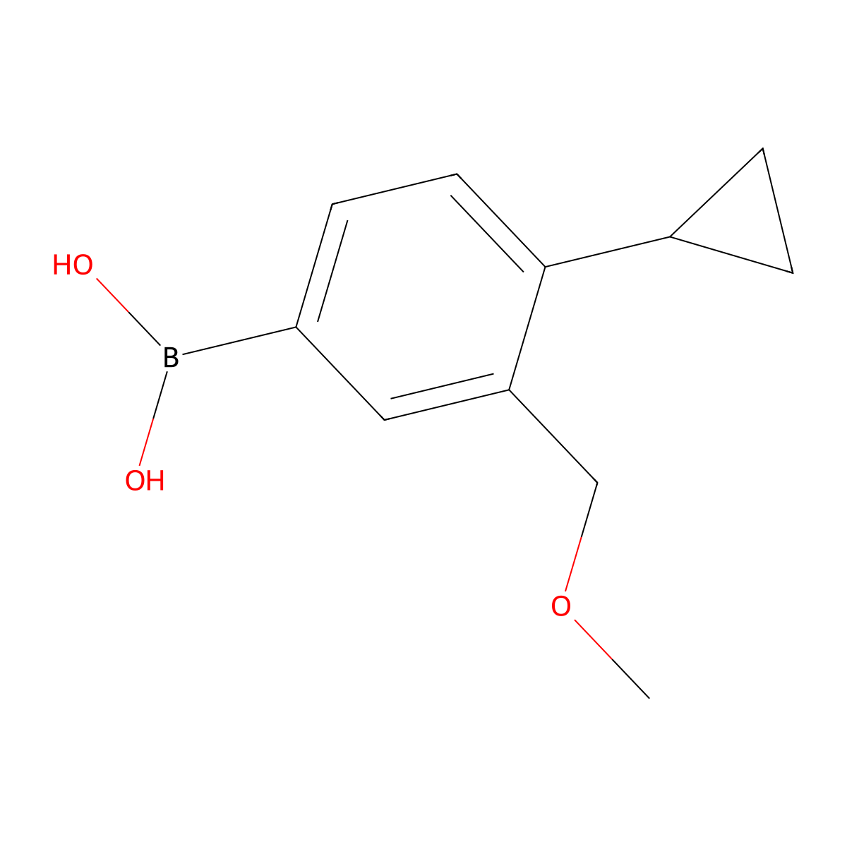 (4-Cyclopropyl-3-(methoxymethyl)phenyl)boronic acid molecular structure, CAS 2225176-81-6