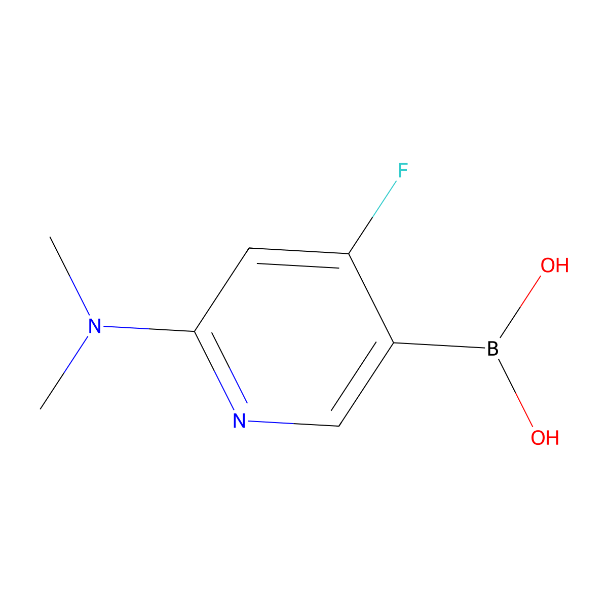 (6-(Dimethylamino)-4-fluoropyridin-3-yl)boronic acid molecular structure, CAS 2225176-83-8
