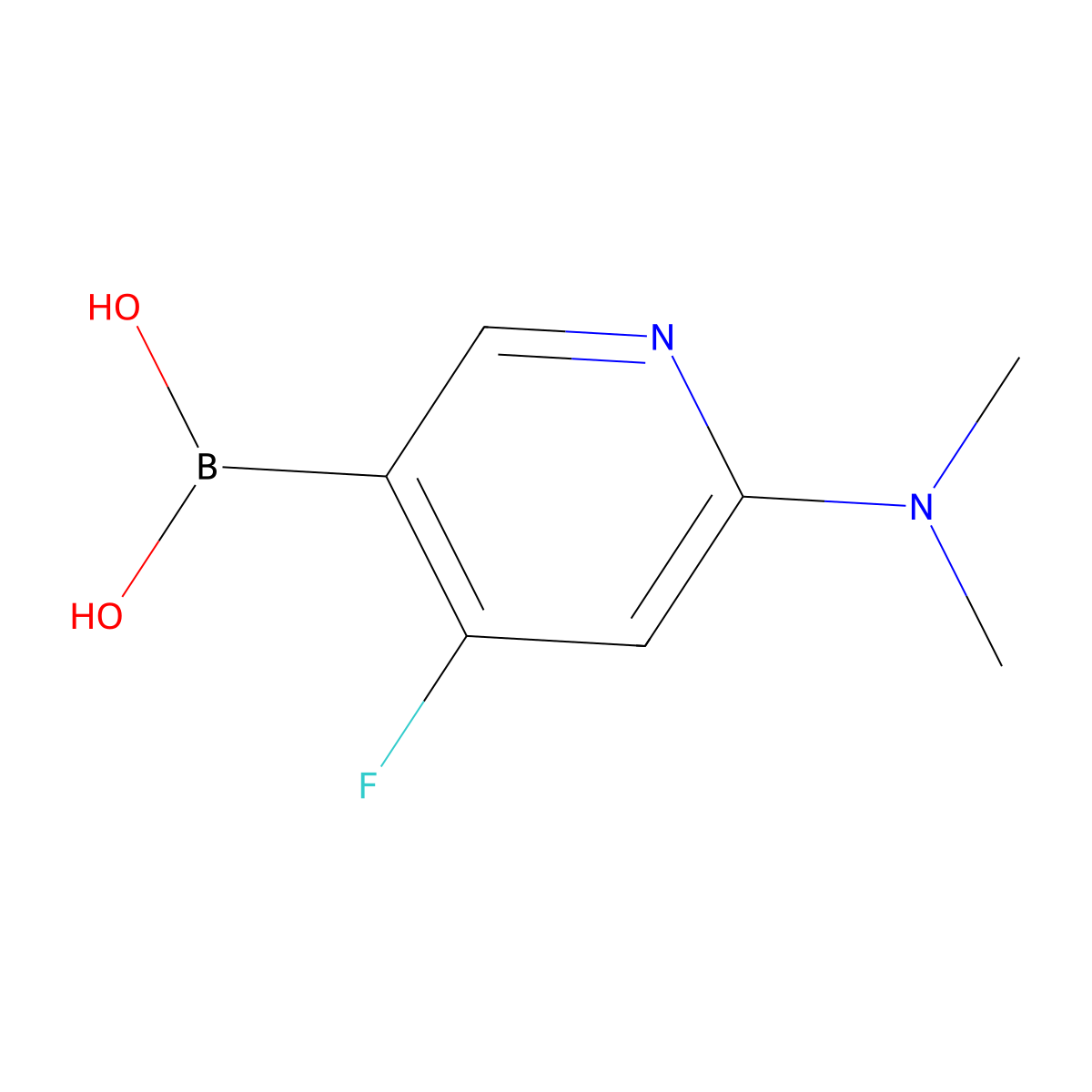 (6-(Dimethylamino)-4-fluoropyridin-3-yl)boronic acid molecular structure, CAS 2225176-83-8