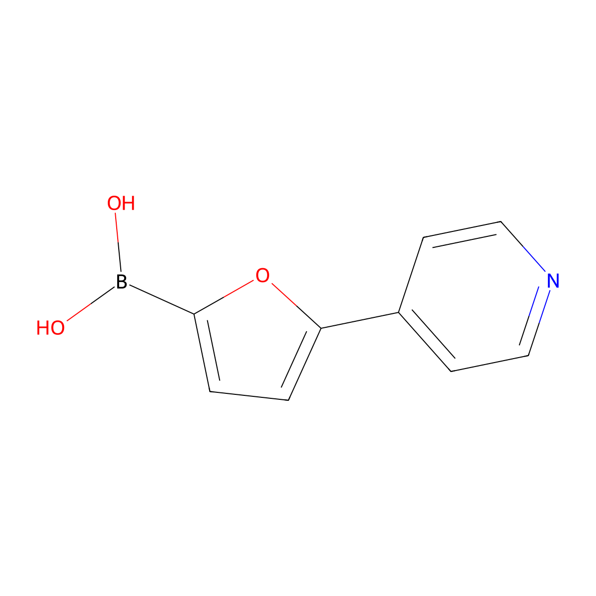 (5-(Pyridin-4-yl)furan-2-yl)boronic acid molecular structure, CAS 2225176-85-0
