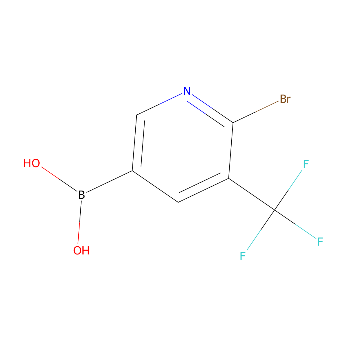 (6-Bromo-5-(trifluoromethyl)pyridin-3-yl)boronic acid molecular structure, CAS 2225176-89-4