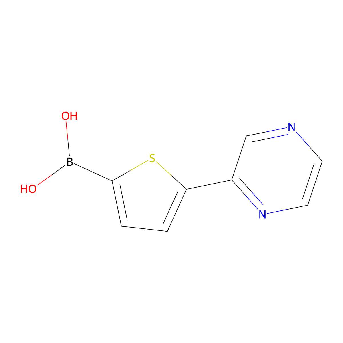 (5-(Pyrazin-2-yl)thiophen-2-yl)boronic acid molecular structure, CAS 2225176-94-1