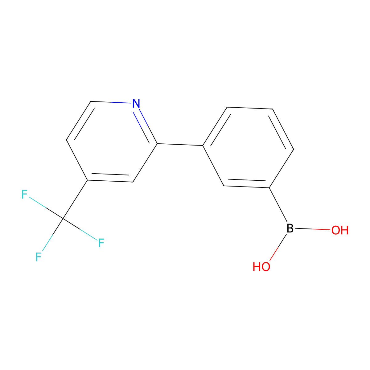 (3-(4-(Trifluoromethyl)pyridin-2-yl)phenyl)boronic acid molecular structure, CAS 2225176-99-6