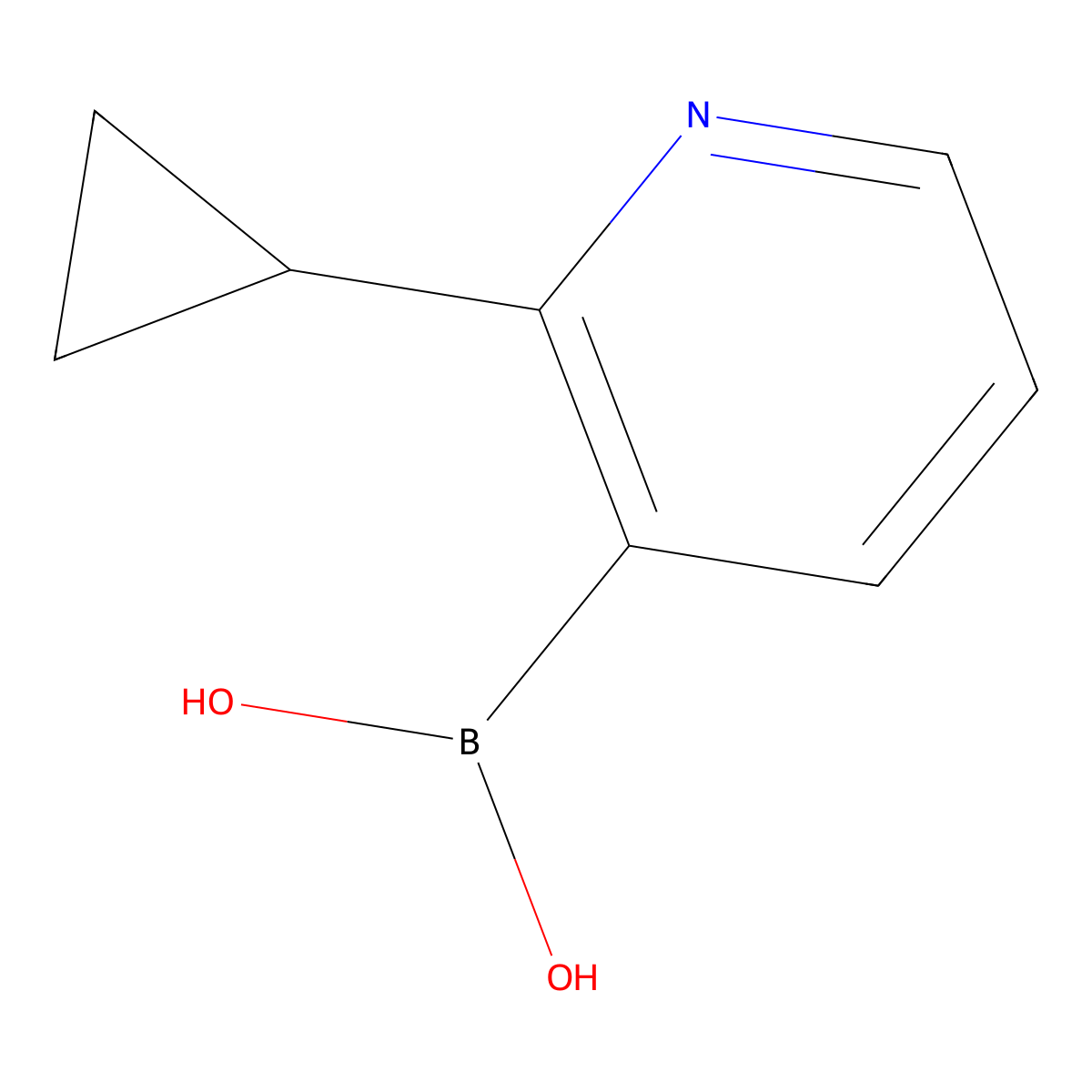 (2-Cyclopropyl-3-pyridinyl)boronic acid molecular structure, CAS 2225177-01-3