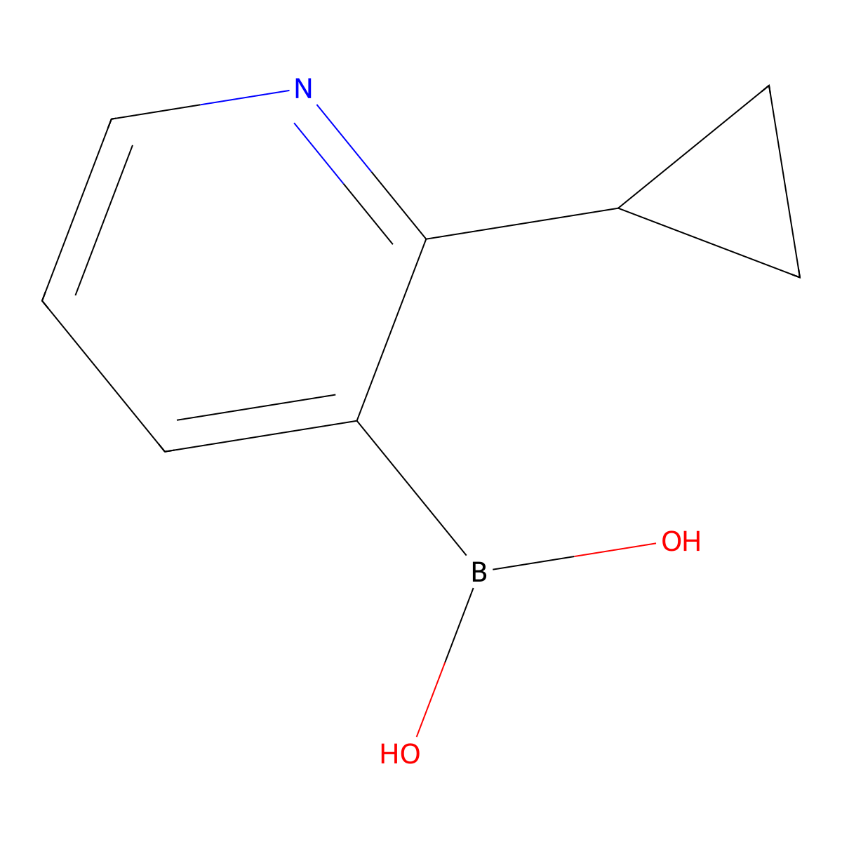 (2-Cyclopropyl-3-pyridinyl)boronic acid molecular structure, CAS 2225177-01-3