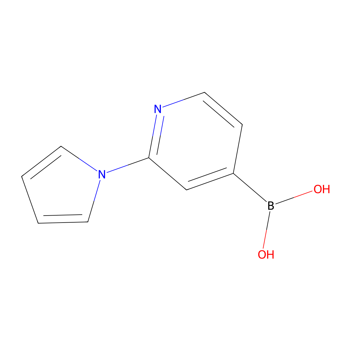 (2-(1H-Pyrrol-1-yl)pyridin-4-yl)boronic acid molecular structure, CAS 2225177-06-8
