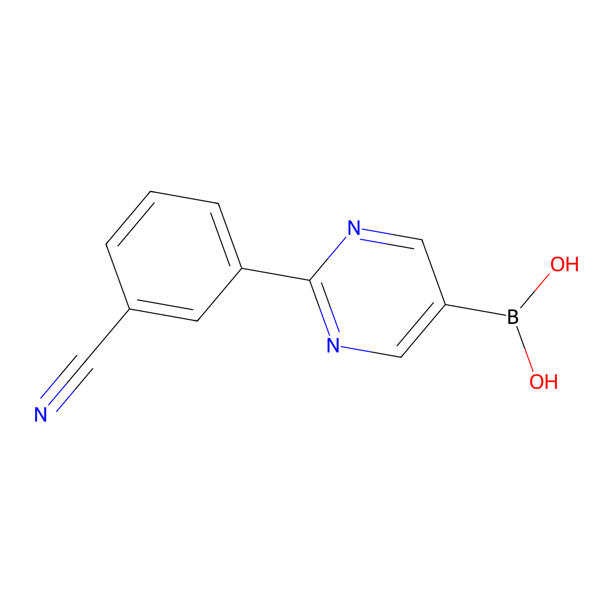 (2-(3-Cyanophenyl)pyrimidin-5-yl)boronic acid molecular structure, CAS 2225177-24-0