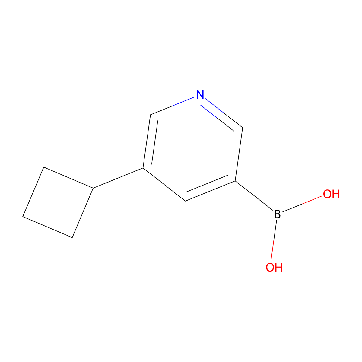 (5-Cyclobutylpyridin-3-yl)boronic acid molecular structure, CAS 2225177-25-1
