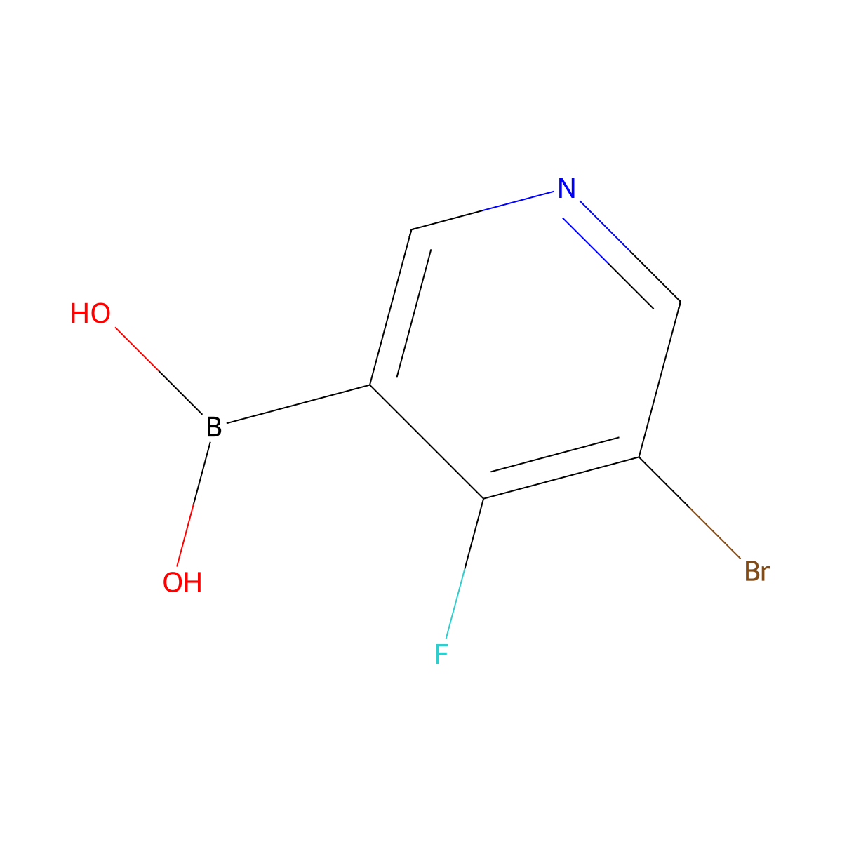 (5-Bromo-4-fluoropyridin-3-YL)boronic acid molecular structure, CAS 2225177-26-2