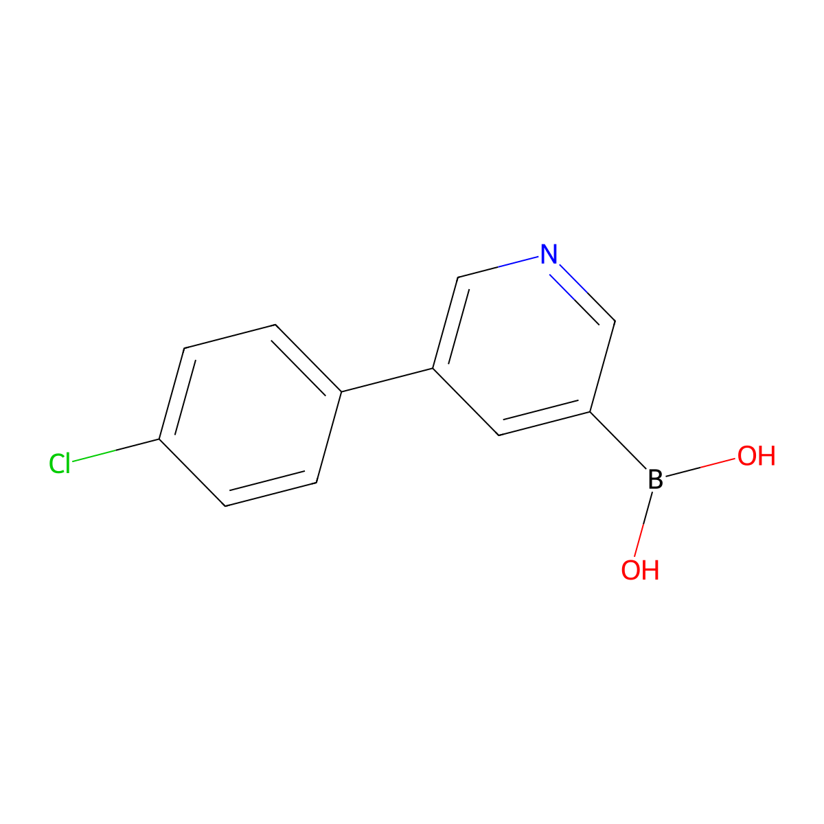 5-(4-Chlorophenyl)pyridine-3-boronic acid molecular structure, CAS 2225177-28-4