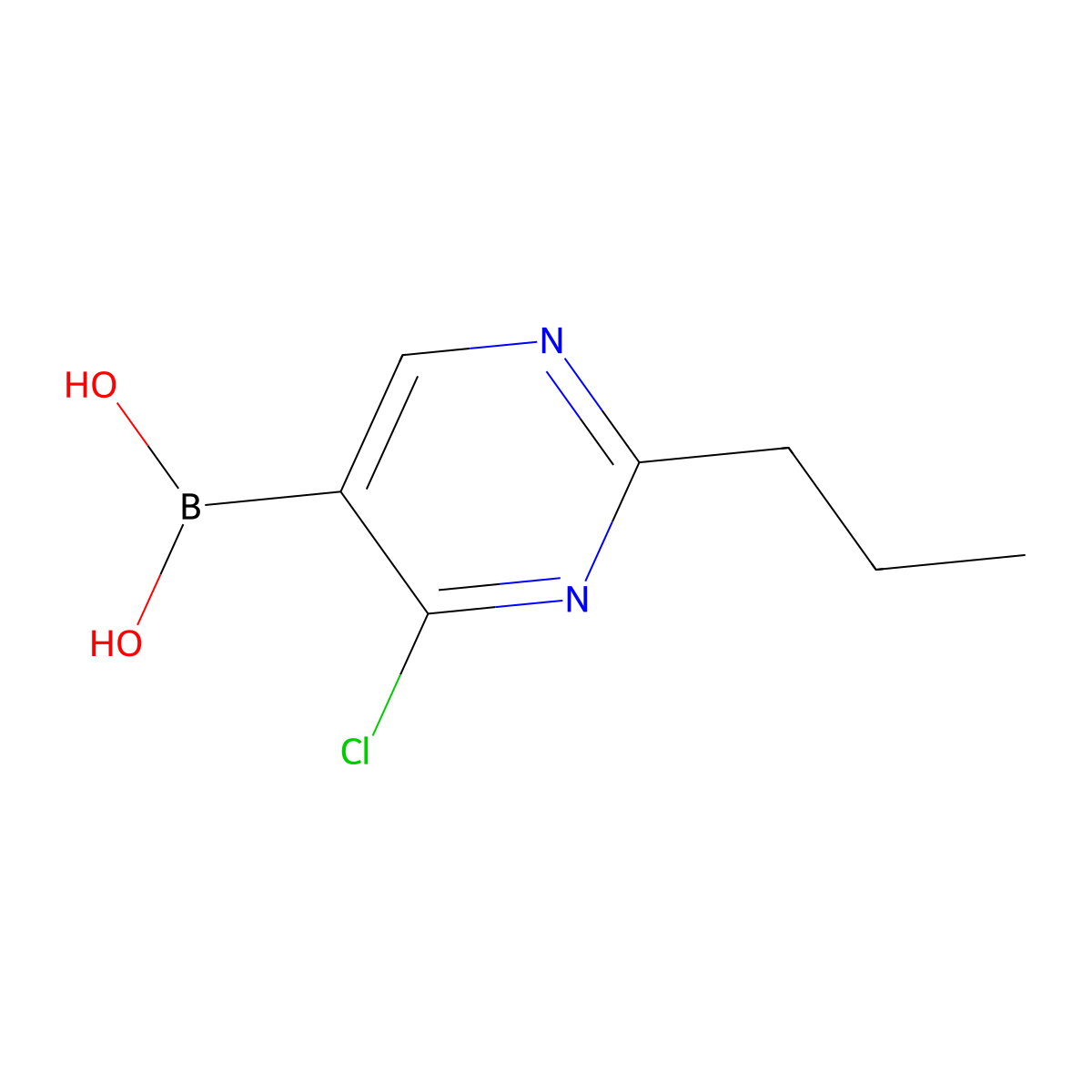 (4-Chloro-2-propylpyrimidin-5-yl)boronic acid molecular structure, CAS 2225177-29-5