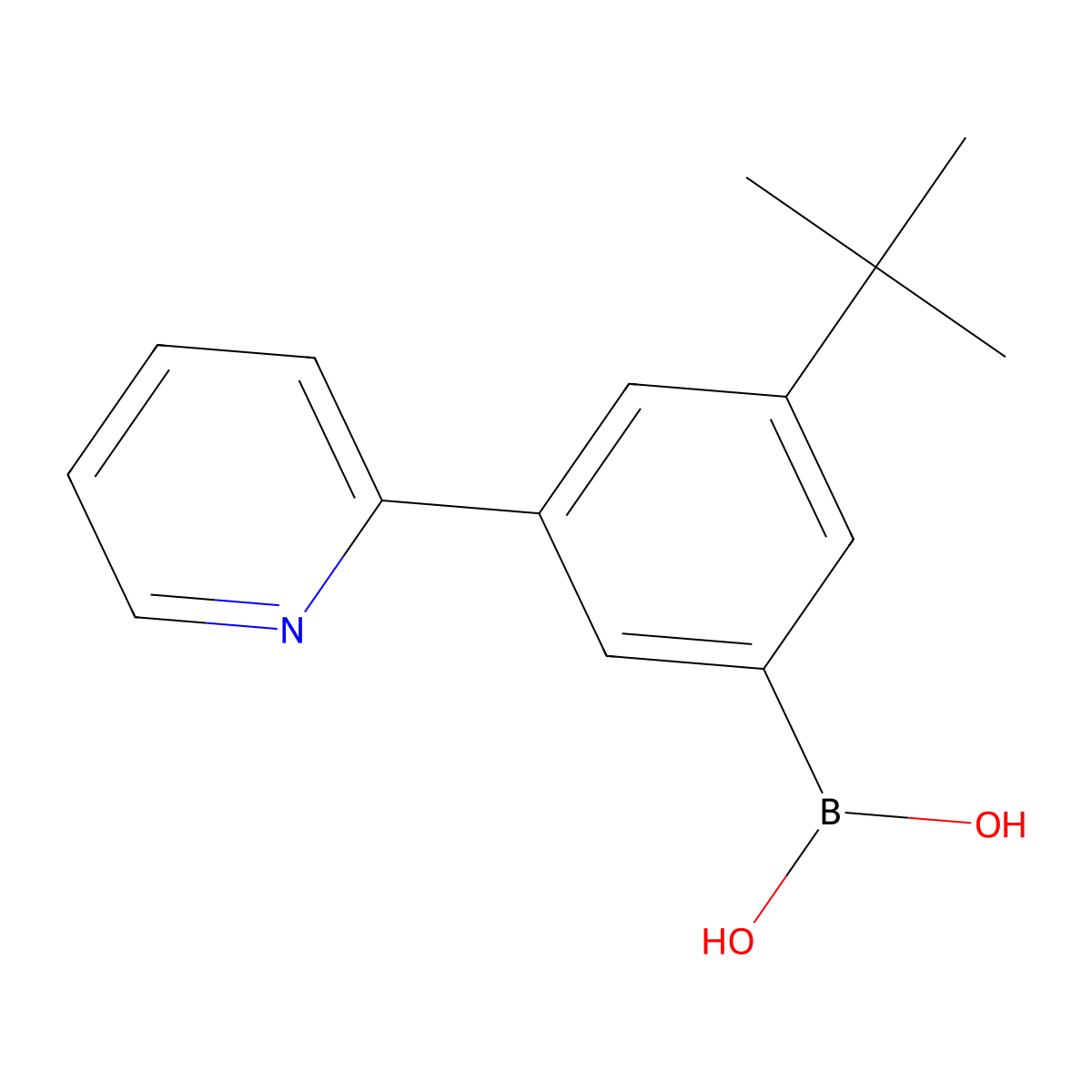 (3-(tert-Butyl)-5-(pyridin-2-yl)phenyl)boronic acid molecular structure, CAS 2225177-30-8