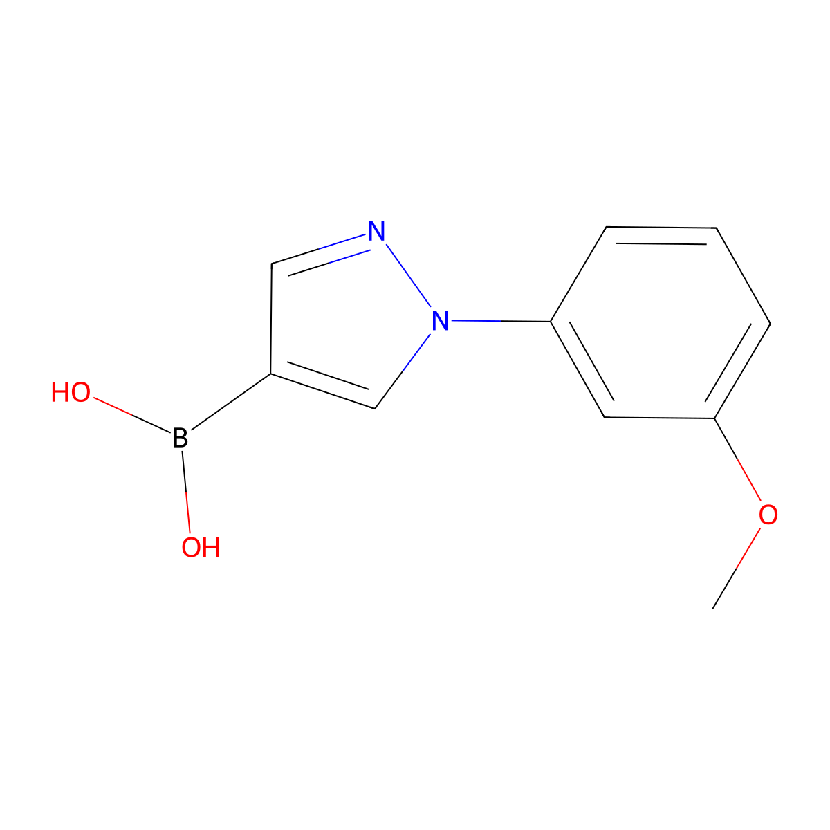 (1-(3-Methoxyphenyl)-1H-pyrazol-4-yl)boronic acid molecular structure, CAS 2225177-37-5