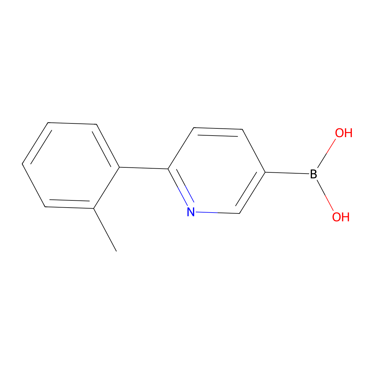 2-(2-Tolyl)pyridine-5-boronic acid molecular structure, CAS 2225177-38-6