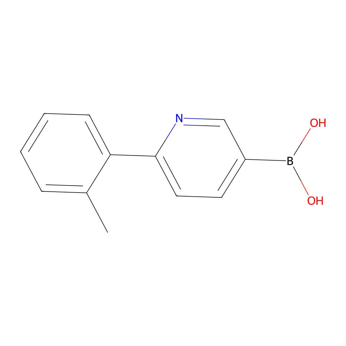 2-(2-Tolyl)pyridine-5-boronic acid molecular structure, CAS 2225177-38-6