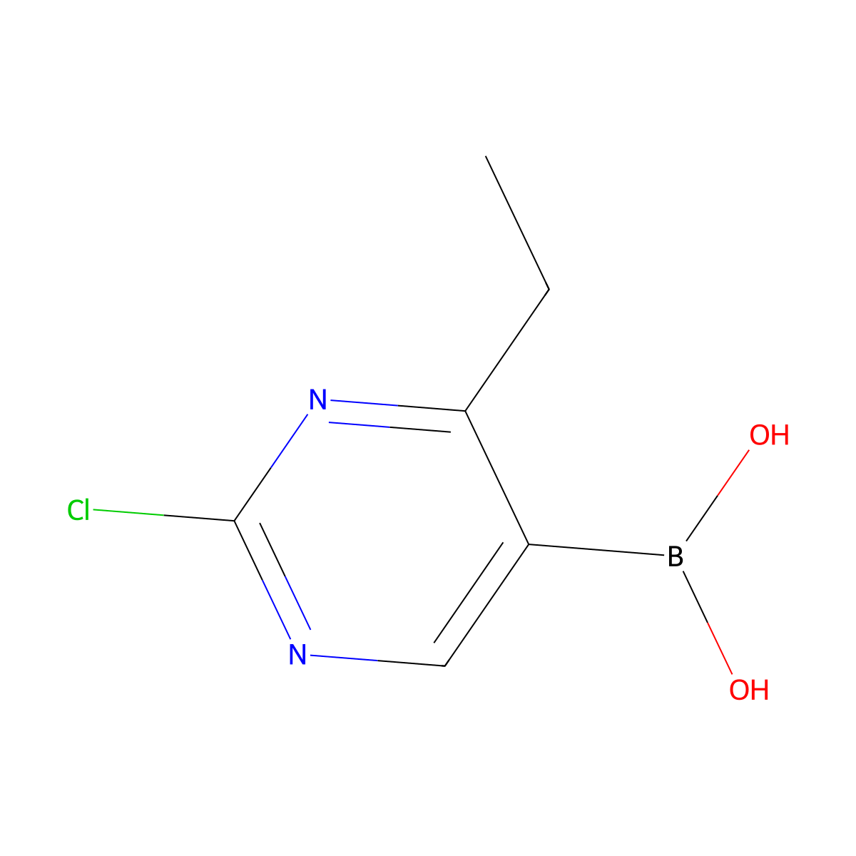 (2-Chloro-4-ethylpyrimidin-5-yl)boronic acid molecular structure, CAS 2225177-41-1