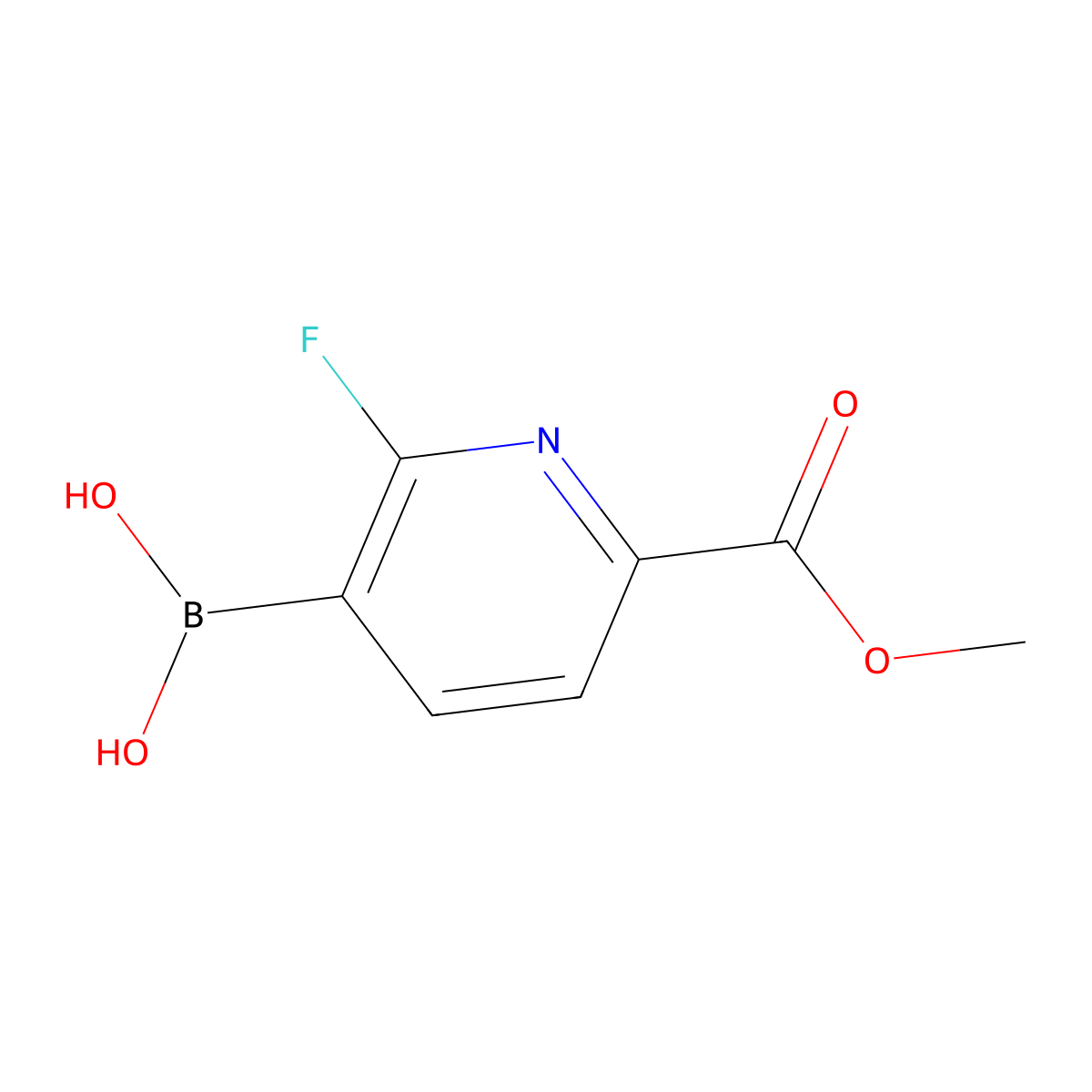 [2-Fluoro-6-(methoxycarbonyl)pyridin-3-yl]boronic acid molecular structure, CAS 2225177-42-2