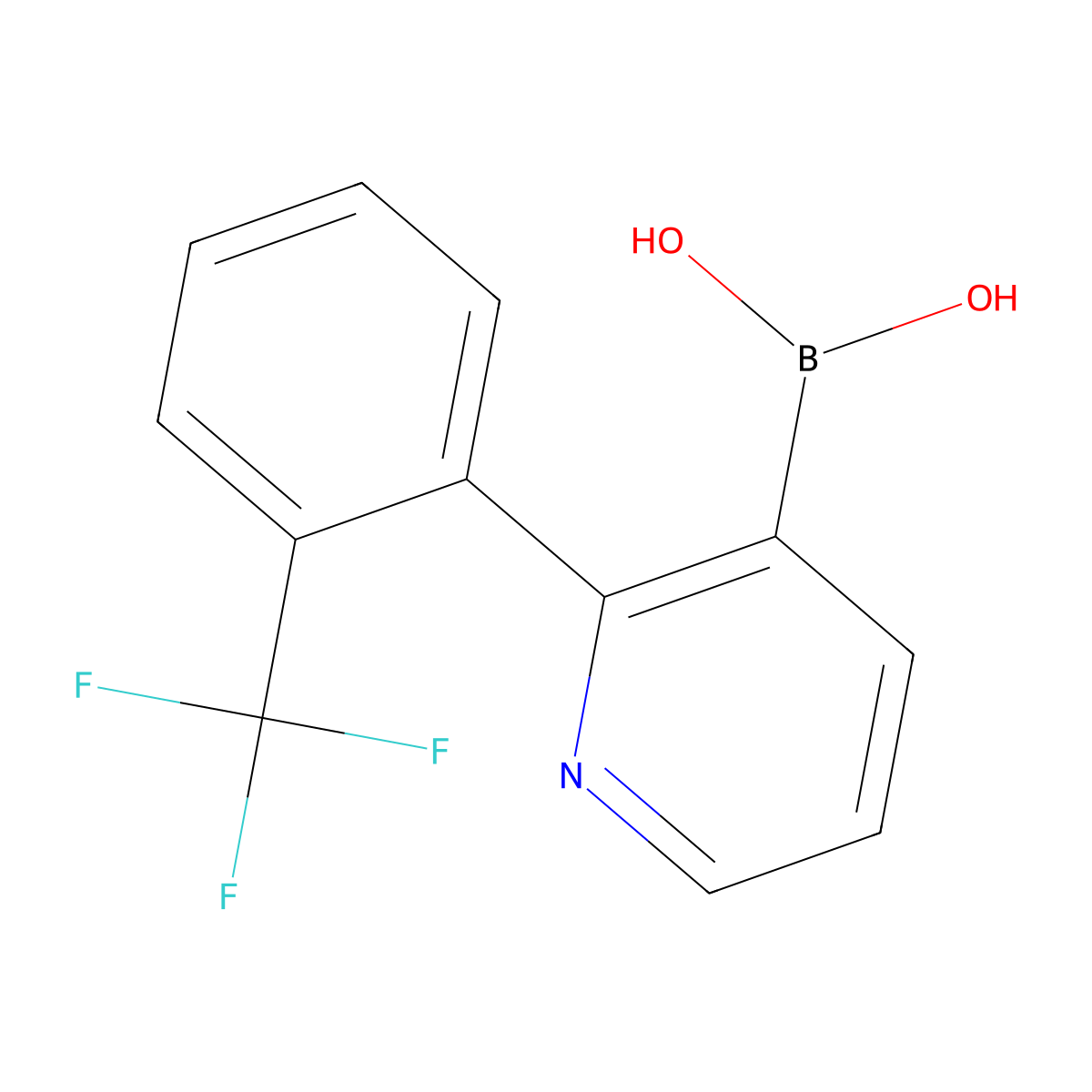 2-(2-Trifluoromethylphenyl)pyridine-3-boronic acid molecular structure, CAS 2225177-43-3