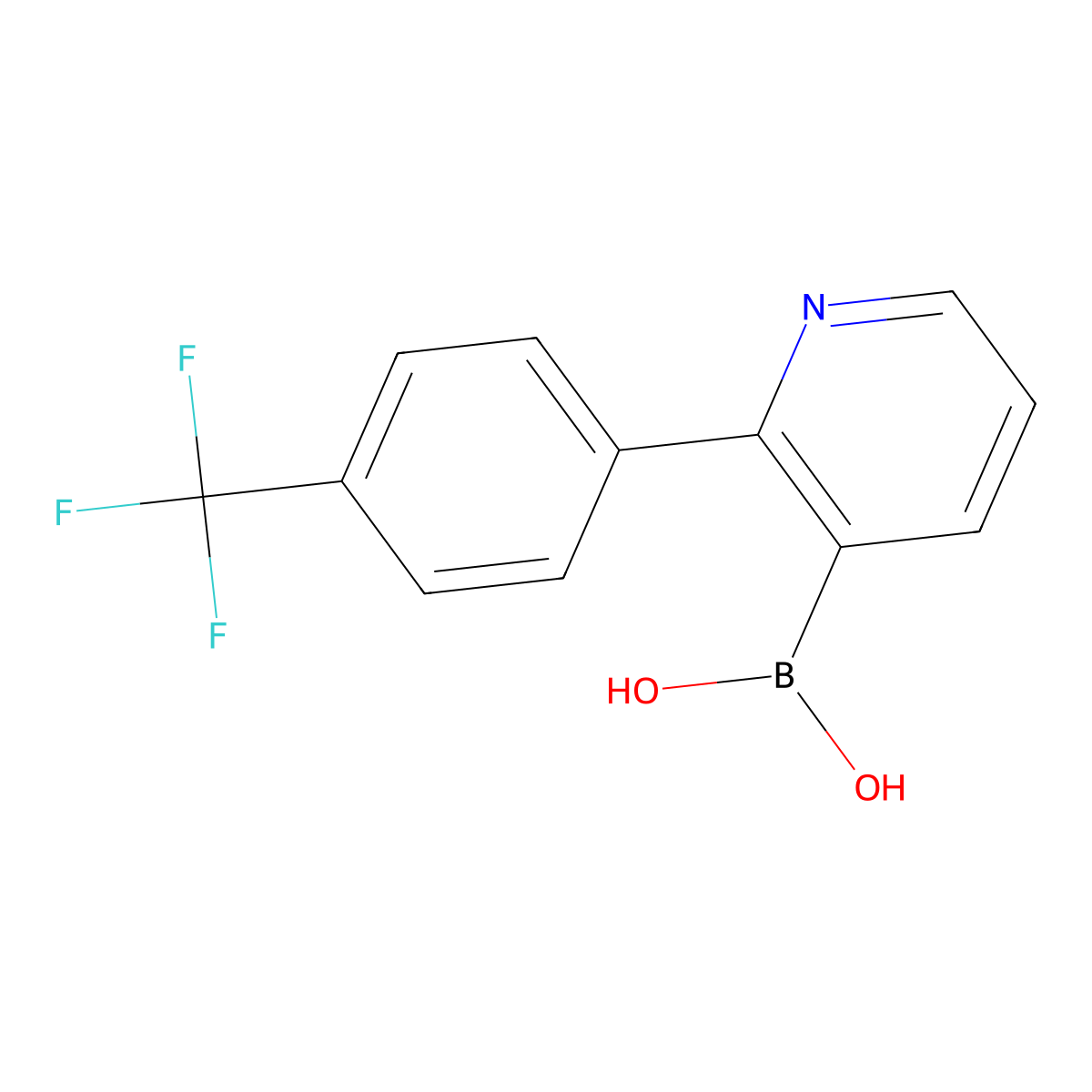 2-(4-Trifluoromethylphenyl)pyridine-3-boronic acid molecular structure, CAS 2225177-46-6