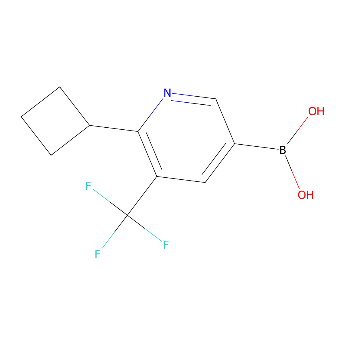 6-Cyclobutyl-5-trifluoromethylpyridine-3-boronic acid molecular structure, CAS 2225177-47-7