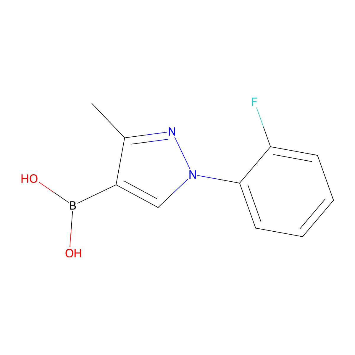 (1-(2-Fluorophenyl)-3-methyl-1H-pyrazol-4-yl)boronic acid molecular structure, CAS 2225177-54-6