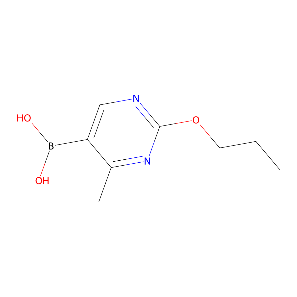 (4-Methyl-2-propoxypyrimidin-5-yl)boronic acid molecular structure, CAS 2225177-55-7
