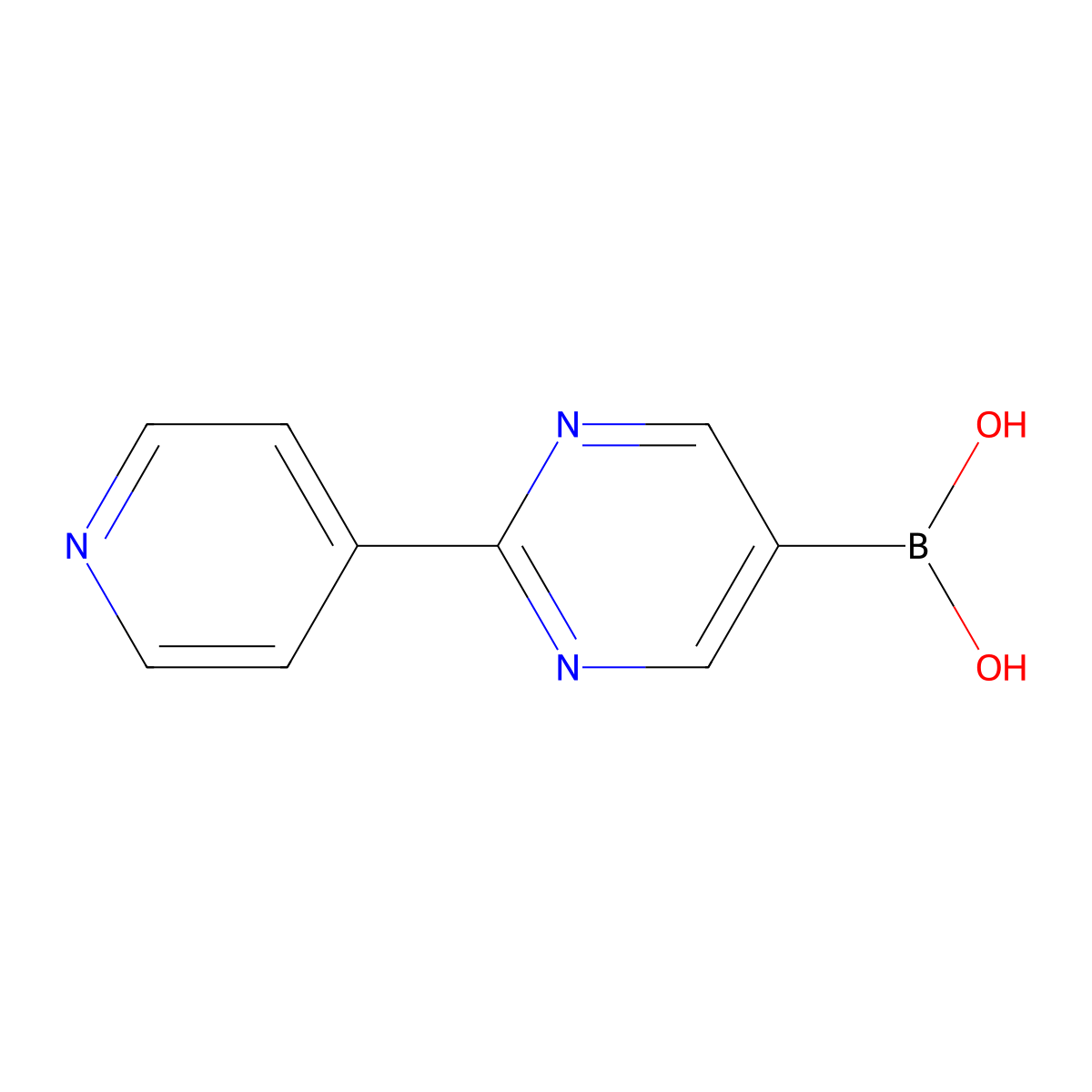 (2-(Pyridin-4-yl)pyrimidin-5-yl)boronic acid molecular structure, CAS 2225177-74-0