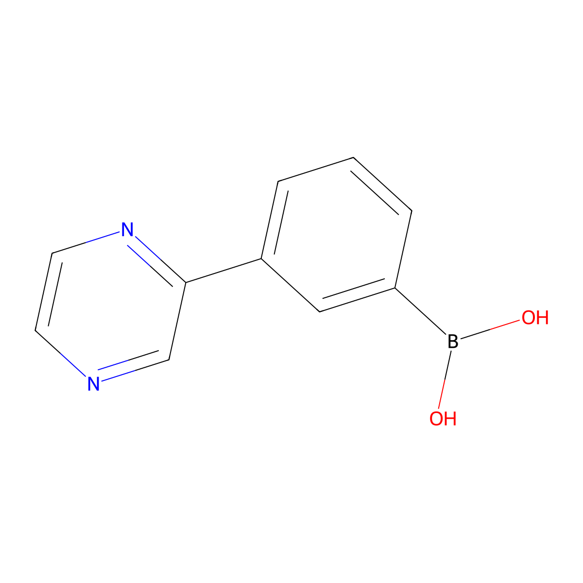 3-(Pyrazin-2-yl)phenylboronic acid molecular structure, CAS 2225177-82-0