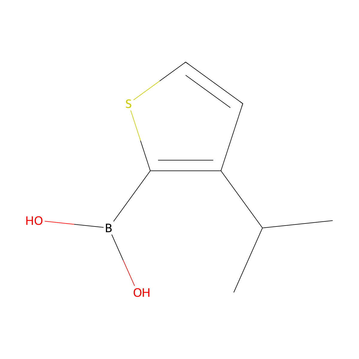 (3-Isopropylthiophen-2-yl)boronic acid molecular structure, CAS 2225177-88-6