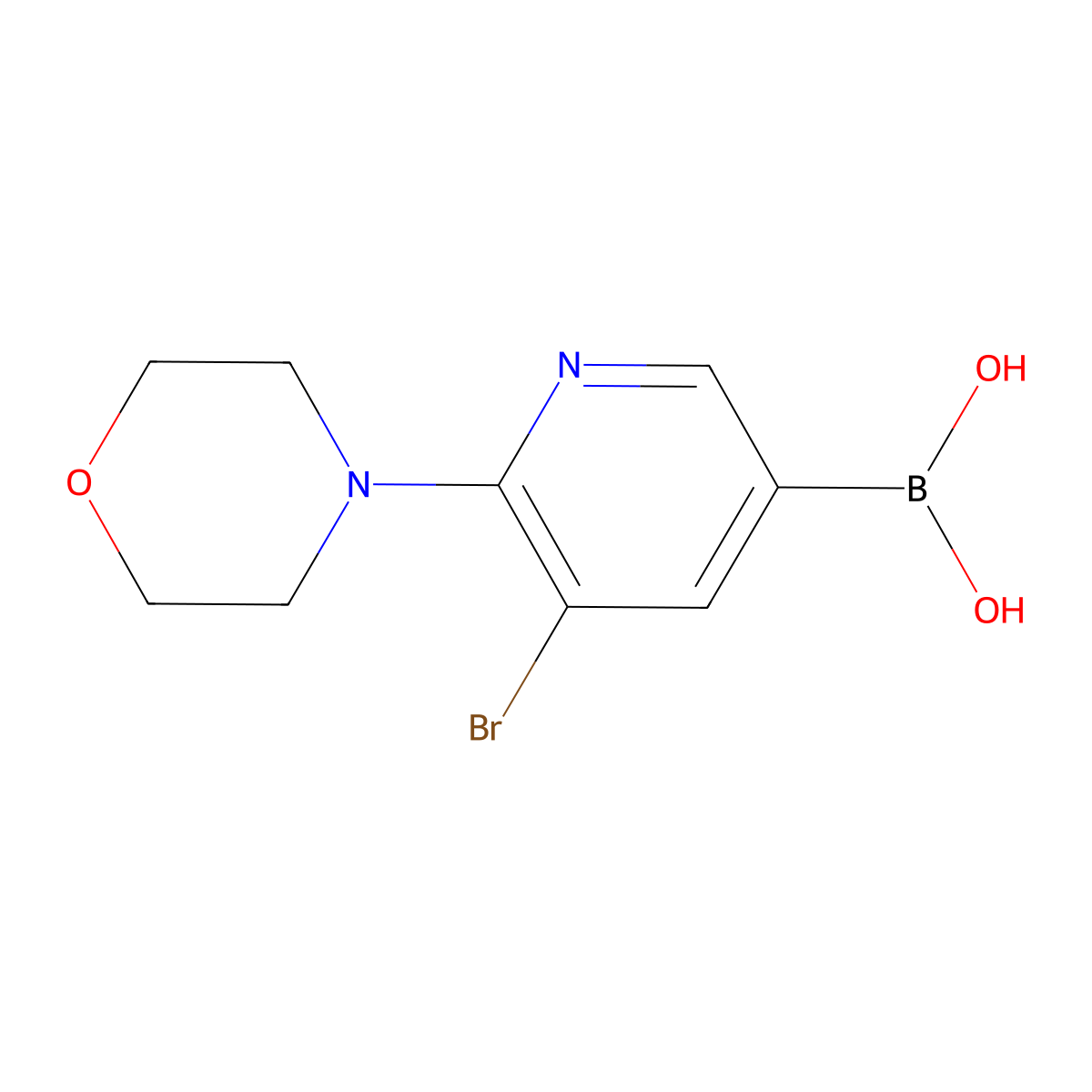 (5-Bromo-6-morpholinopyridin-3-yl)boronic acid molecular structure, CAS 2225177-90-0